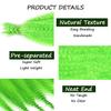 ADIASAI 3 Packs Green Springy Afro Twist Hair with Crochet Hook, 16 Inch Pre-Separated Marley Crochet Braiding Hair for Distressed Soft Locs, Synthetic Hair Extension for Black Women view 3