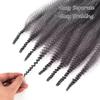 ADIASAI 3 Packs Grey Springy Afro Twist Hair with Crochet Hook, 16 Inch Pre-Separated Marley Crochet Braiding Hair for Distressed Soft Locs, Synthetic Hair Extension for Black Women view 4
