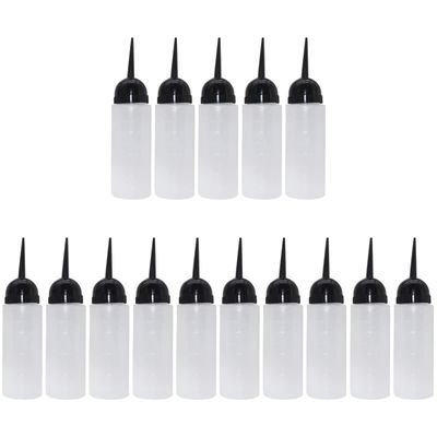 KALLORY 15pcs Refillable Hair Dye Containers Oblique Nozzle for Shampoo and Hair Coloring Salon Use and Leak-resistant Design
