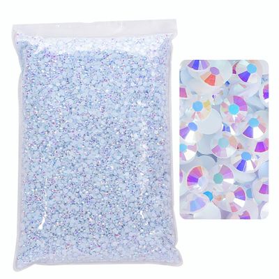 Blinginbox 50000pcs Flatback Rhinestones,Resin Non Hotfix Rhinestones Large Quantity Wholesale for Crafts DIY Creative Design,Clothes,Makeup,Nail Art (3mm=0.12",White AB)