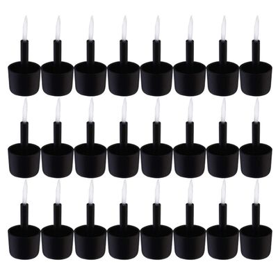minkissy 200pcs Useblack Replacement Dip Brush, Art Lipstick Dipping Home Polish White Black Lip Wands Nail Head Brush Applicator for Salon Disposable Diy