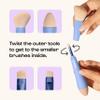 Alleyoop Multi-Tasker 4-in-1 Travel Makeup Brush Set  Compact Makeup Brushes with Blending Sponge, Eyeshadow, Eyebrow & Liner, Blush & Bronzer Brush  Mini Makeup Tools Kit for Women, Vegan view 3