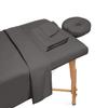 Hightree Microfiber Massage Table Sheet Set Includes Flat Sheet, Fitted Sheet and Fitted Face Rest Cover Silky, Wrinkle Resistant, Quick Drying (Gray) view 1