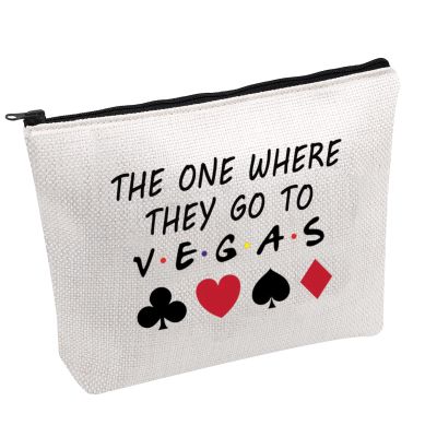 PWHAOO Vegas Trip Makeup Bag The One Where They Go To Vegas Cosmetic Bag Family Vacation Makeup Bag (GO TO V.E.G.A.S B)