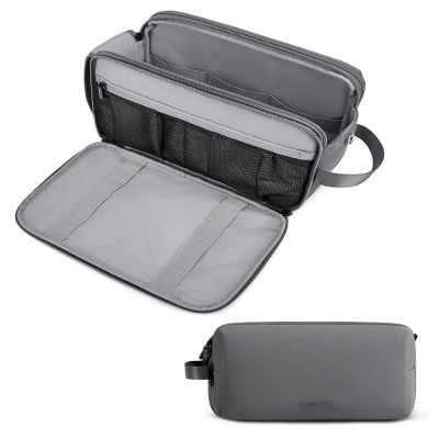 BAGSMART Toiletry Bag for Men, Travel Toiletry Organizer Dopp Kit Water-resistant Shaving Bag for Toiletries Accessories, Door Room Essentials,Grey-large