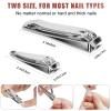 Nail Clippers, Toenail Clippers, Fingernail Clipper Cutters, Stainless Steel Toe Nail Clippers with Sharp Curved Blades and File, Nail Clippers for Men Women Kids(Large & Small) view 3