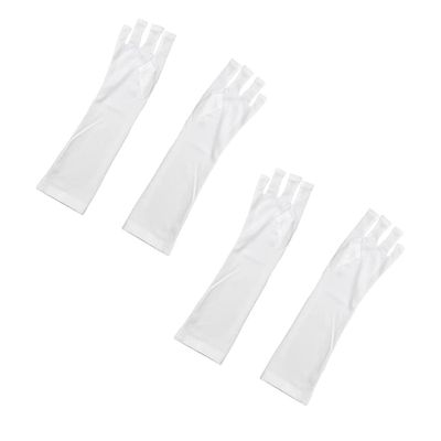 Magik 1-2 Paris Anti UV Shield Gloves Gel Manicure Protect Hands from UV Light Lamp (2, White Long)
