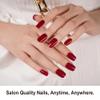 DANNI & TONI Semi-Cured Gel Nail Strips, Sultry Cinders, Deep Red, 28 Stickers view 2
