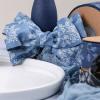 Bouquet Leaves Printed Denim Webbing DIY Handmade Bow tie Headdress lace Material Hair Ring Bow tie Straw hat Flowers Packaging Strap (Color : Teeth Black, Size : 25mm) view 4