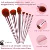 7Pcs Pink Makeup Brushes Set Professional, Face Foundation Brush, Eye Brush, Essential Beauty Tools for Travel for Beginners by YUESHENNAN view 2