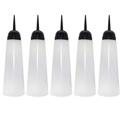 LALAFINA 5pcs Hairdressing Measuring Hair Dyeing Applicator Tip Bottles Salon Tool Tinting Sample Bottle Dye Washing Color Refillable Oblique for Plastic Cleaning Shampoo Professional with