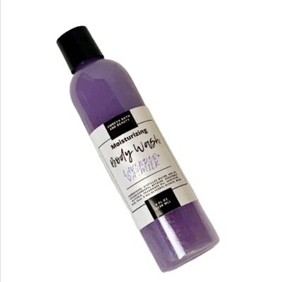 Amreva Bath and Beauty Body Wash, Shower Gel, Moisturizing Soap (Lavender + Oatmilk, 8 oz)