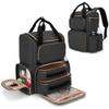 LUXJA Nail Polish Organizer (Backpack Version) Holds 70 Bottles and a Nail Lamp, Travel Nail Bag with 2 Removable Cases and Tools Storage Pockets (Patent Pending), Black view 1