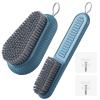 2PCS Heavy Duty Nail Brush for Cleaning Fingernails, Blue Fingernail Scrub Brush Durable Stiff Bristles Nail Hand Scrub Brush Toenail Brush Fingernail Brushes for Men Women Mechanics view 1