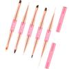 Nail Art Brushes Set 5pcs Double-Ended Nail Brushes for Nail Art with Nail Extension Gel Brush, Builder Gel Brush, Nail Art Liner Brush view 4