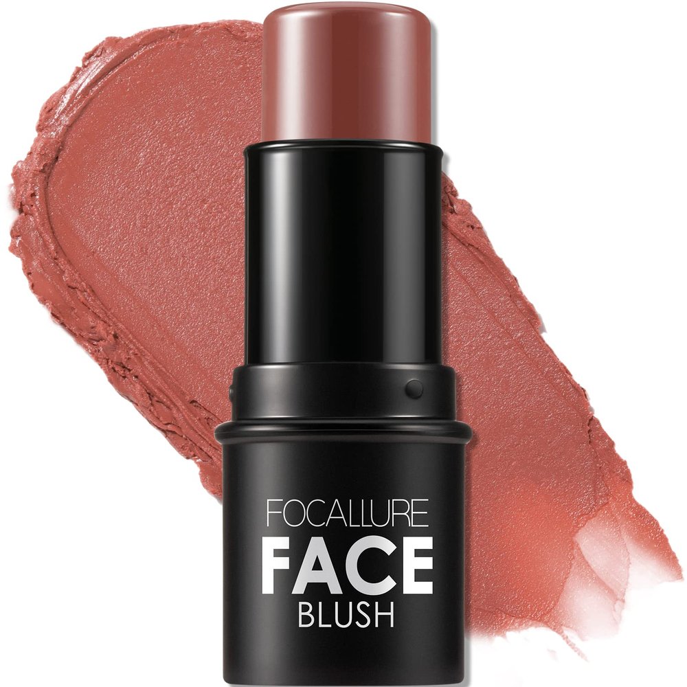 FOCALLURE Cream Blush Makeup,Buildable Blush Stick for Cheeks,Matte and Dewy Finish,Long Wearing,Easy Application,Lightweight Multi Stick,BURNING CLAY