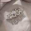 EVER FAITH Wedding Side Comb for Women, White Crystal Simulated Pearl Symmetry Heart Bridal Hair Accessories for Bride view 2