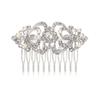 EVER FAITH Wedding Side Comb for Women, White Crystal Simulated Pearl Symmetry Heart Bridal Hair Accessories for Bride view 4