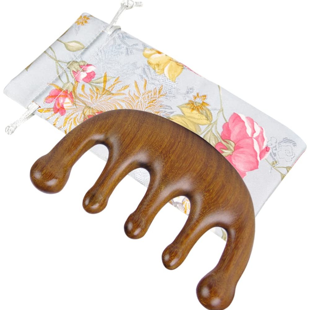 minkissy Comb Wide Teeth for Scalp Massage Portable Sandalwood Hair Care Tool for Relaxation and Circulation for Family and Friends