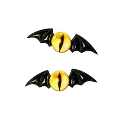 CoBtee Dark Gothic Devil Eyes Bat Wings Hair Clips Edge Hairpin Costume Halloween Cartoon Hair Accessories (black 2 / A pair)