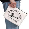 G2TUP Brooklyn New York Gift Brooklyn Makeup Bag New York City Cosmetic Bag New York Lover Gift City Home Roots Gift Zipper Travel Bag (Brooklyn White Bag) view 2