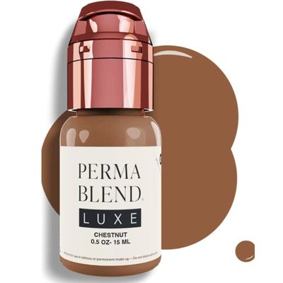Perma Blend Luxe - Chestnut - Vegan Lip Tattoo Ink - Warm Light Brown Microblading Pigment - for Lip Blush & Permanent Makeup - Cruelty-Free (0.5 oz)