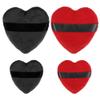 VOCOSTE 4 Pcs Loose Powder Puff, Face Soft Heart Shape Puff Blender Beauty Makeup Tool Short Plush, Black Red view 1
