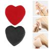 VOCOSTE 4 Pcs Loose Powder Puff, Face Soft Heart Shape Puff Blender Beauty Makeup Tool Short Plush, Black Red view 3