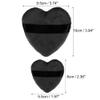 VOCOSTE 4 Pcs Loose Powder Puff, Face Soft Heart Shape Puff Blender Beauty Makeup Tool Short Plush, Black Red view 4