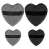 VOCOSTE 4 Pcs Loose Powder Puff, Face Soft Heart Shape Puff Blender Beauty Makeup Tool Short Plush, Gray Black view 1