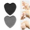VOCOSTE 4 Pcs Loose Powder Puff, Face Soft Heart Shape Puff Blender Beauty Makeup Tool Short Plush, Gray Black view 3