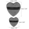 VOCOSTE 4 Pcs Loose Powder Puff, Face Soft Heart Shape Puff Blender Beauty Makeup Tool Short Plush, Gray Black view 4