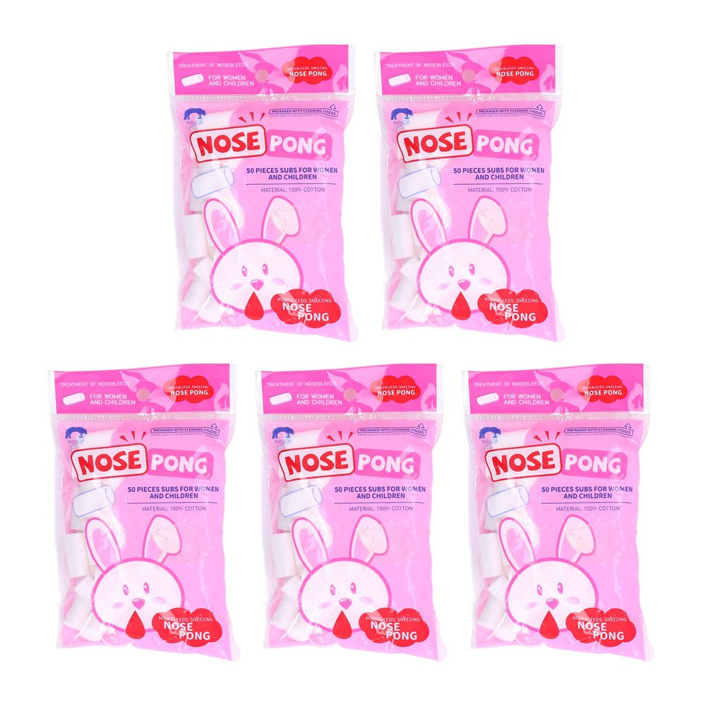 5 Packs Nose Bleed Stopper for Kids, Dental Cotton Rolls Nasal Plugs Hemostatic Cotton Swab for Mouth and Nose, Stops Bleeding Fast(L)