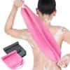 Back Scrubber for Shower Exfoliating Washcloth Back Cloth Body Extended Length Scrubber Towel Nylon Exfoliating Stretchable Pull Strap Wash Cloth for Bath Body Scrub Washcloth 2 Pack (Pink,Gray) view 1