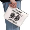 G2TUP Kidney Recipient Gift Kidney Transplant Survivor Makeup Bag Kidney Transplant Recipient Cosmetic Bag Organ Recipient Survivor Gift (Kidney Transplant Survivor White Bag) view 2