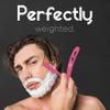 The Cut- Factory- Straight Razor with 20 Pack Platinum Treat Single Blade Razors for Men- Professional Barber Straight Edge Razor for Close Shaving 100 Percent Stainless Steel, Pink view 2