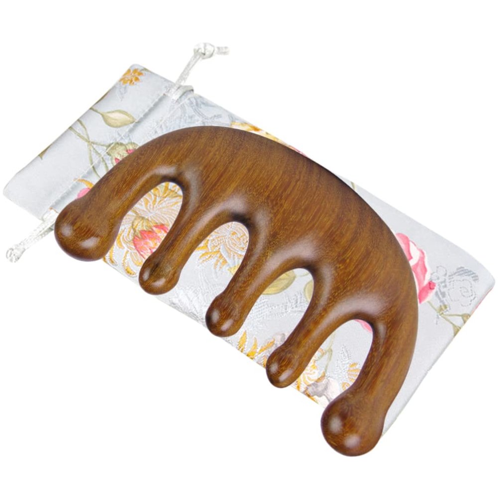 FOMIYES Sandalwood Comb Jade Massage Tool for Hair Wooden Scalp Care Professional Home Massager