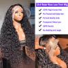 13x4 Water Wave Lace Front Wigs 180% Density Pre Plucked with Baby Hair Water Wave Transparent Lace Wigs Brazilian Virgin Human Hair 24Inch Glueless Water Wave Lace Frontal Wigs Natural Color view 2