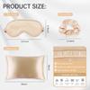 Soft Satin Eye Sleeping Mask and Pillowcase Set Satin Pillowcase and Eye Mask with Scrunchie for Girls (Beige) view 3