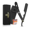 The Cut Factory Straight Razor for Men Professional Barber Straight Edge Razor for Comfortable Smooth Shave. Gift Box Leather Pouch 20 Single Edge Blades. Our Blades Never Fall view 1