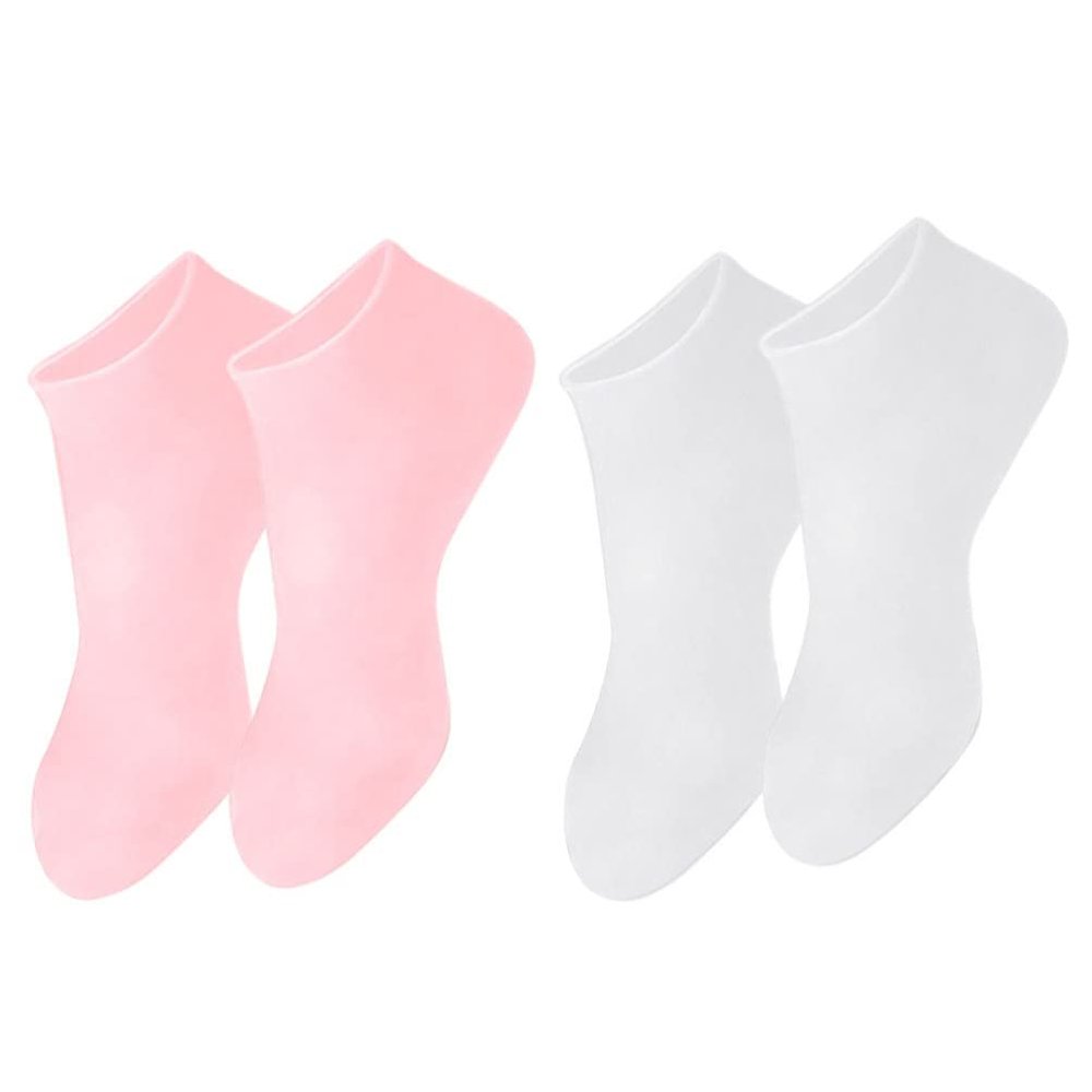 FOMIYES 2 Pairs Exfoliating Moisturizing Toeless Socks Socks for Dry Cracked Feet