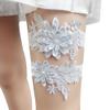 JWICOS Bride Wedding Lace Garters Stretch Flower Garter Set Bridal Garters Costume for Women and Girls (Grey) view 1
