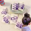 18 Pcs Cute Purple Star Shape Hairpins for Girls Children Metal Snap Hair Clips Barrettes Hair Accessories view 2