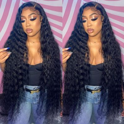 30 Inch Lace Front Wigs 180% Density Curly Wigs for Black Women 13x4 HD Transparent Lace Frontal Wigs Wet and Wavy Lace Front Wigs Pre Plucked with Natural Baby Hair