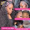 30 Inch Lace Front Wigs 180% Density Curly Wigs for Black Women 13x4 HD Transparent Lace Frontal Wigs Wet and Wavy Lace Front Wigs Pre Plucked with Natural Baby Hair view 3