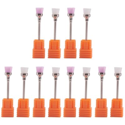 KALLORY 12pcs Ergonomic Nail Brush Portable Nail Art Cleaning Tool Professional Patterns for Dust Removal