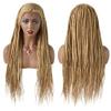 30" Long Box Braided Wigs for Black Women 7"X13" Swiss Lace Front Hand Braided Wigs with Baby Hair Natural Hairline Synthetic Micro Cornrow Lightweight Braids Glue Less Wigs FACE MIRACLE (#27/613M Blonde) view 1