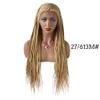 30" Long Box Braided Wigs for Black Women 7"X13" Swiss Lace Front Hand Braided Wigs with Baby Hair Natural Hairline Synthetic Micro Cornrow Lightweight Braids Glue Less Wigs FACE MIRACLE (#27/613M Blonde) view 2