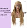 30" Long Box Braided Wigs for Black Women 7"X13" Swiss Lace Front Hand Braided Wigs with Baby Hair Natural Hairline Synthetic Micro Cornrow Lightweight Braids Glue Less Wigs FACE MIRACLE (#27/613M Blonde) view 4