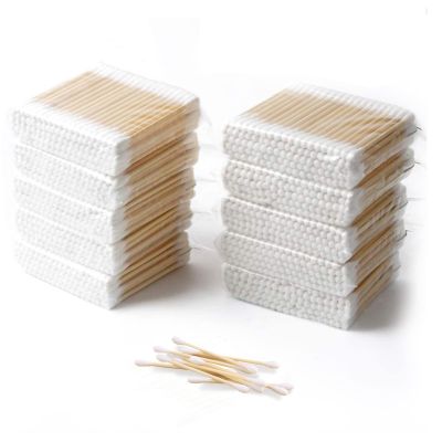 1000 Pcs Cotton Swabs,Wooden Cotton Sticks for Ears,Baby Double-Tipped Cotton Buds,100% Cotton,Great Chlorine-Free Hypoallergenic Cotton Swabs for Makeup,Daily Cleaning,Pets Care (1000pcs)